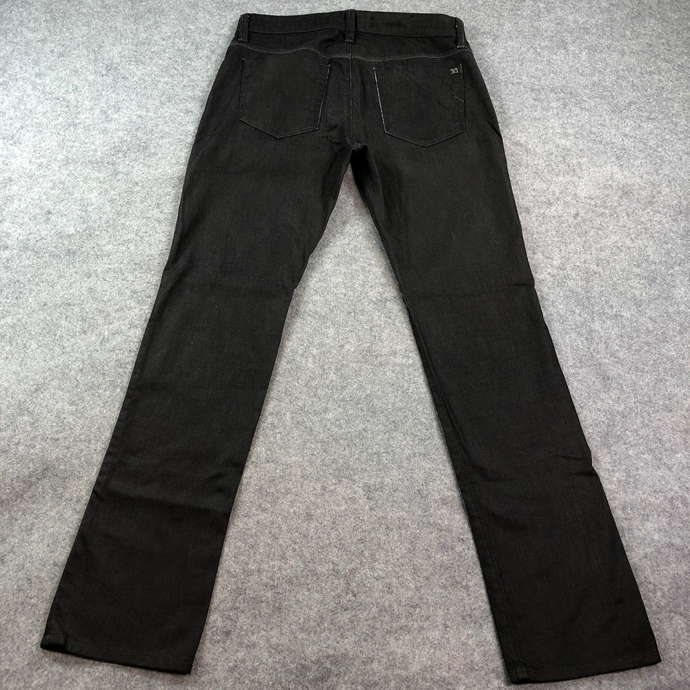 Joes Men Jeans 33x34 Black Brixton Straight Narrow Coated Rock Metallic Mid-rise - Picture 2 of 16